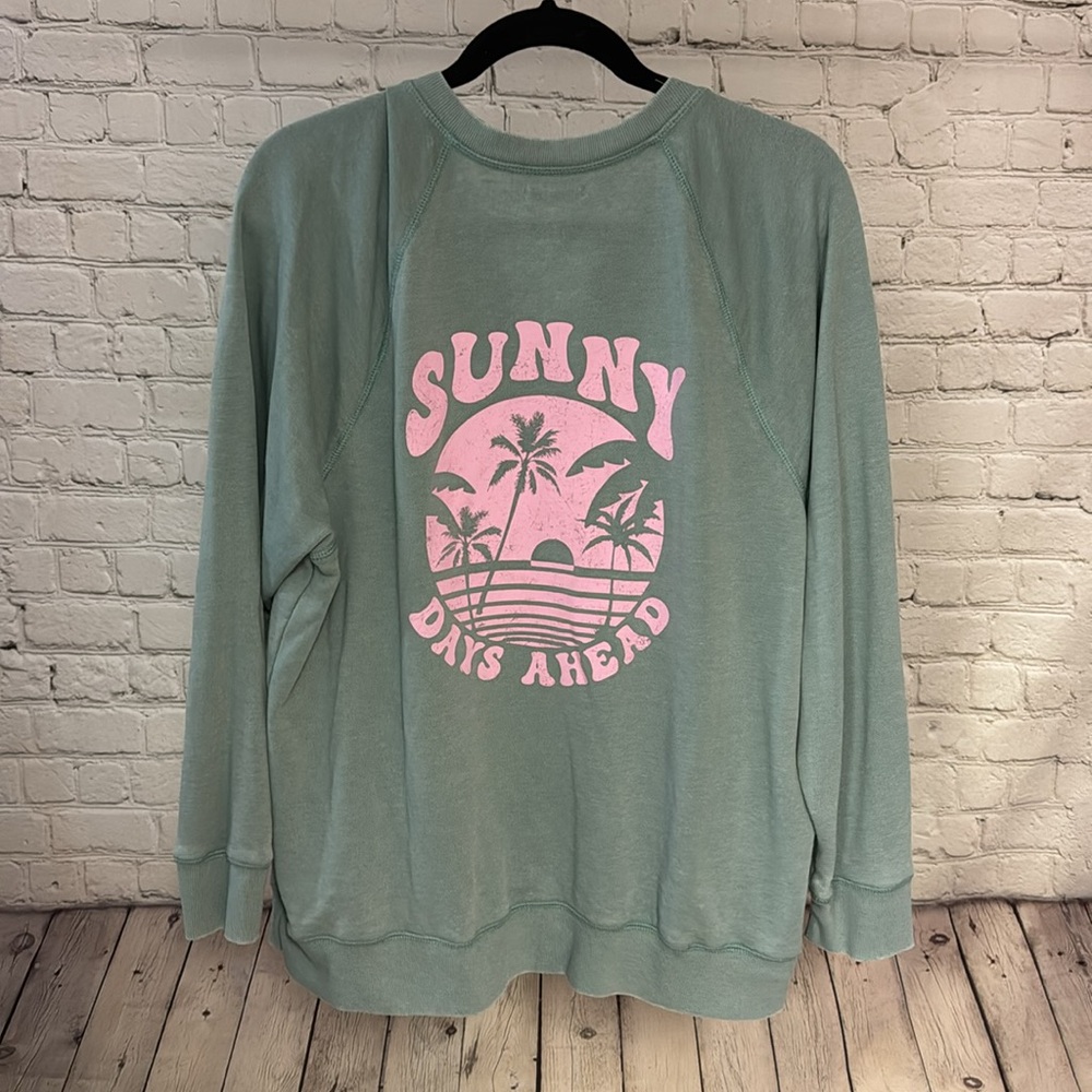Maurices Blue and Pink "Lake Weekend" "Sunny Days Ahead" Crewneck - Picture 6 of 6